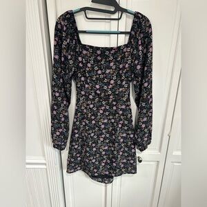 All in Favor Black Floral Dress